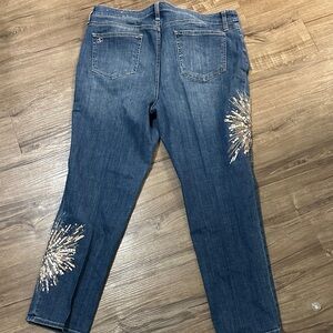 Chico's Blue Jeans with Gold Accents